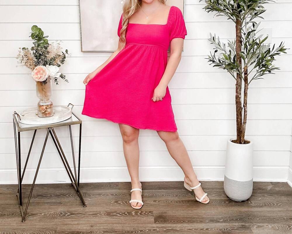 NEW JESS LEA lunch dates cotton mini dress in pink